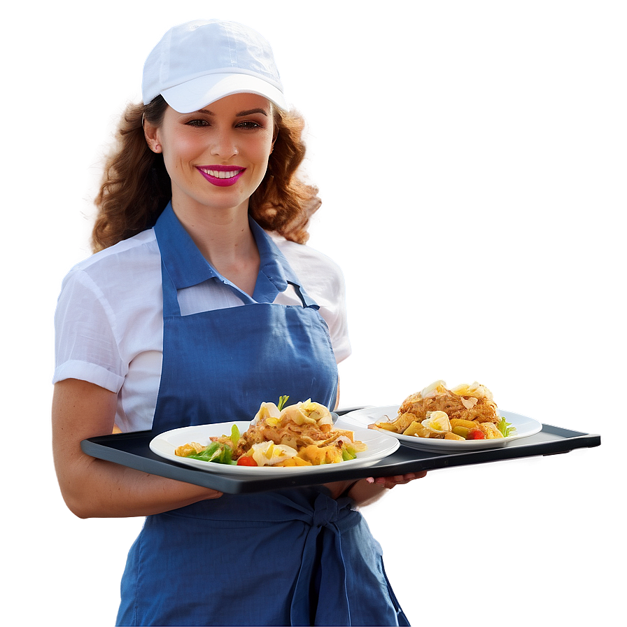 Waitress Serving Customers Png 06272024