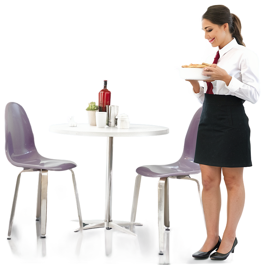 Waitress Serving Customers Png Oml