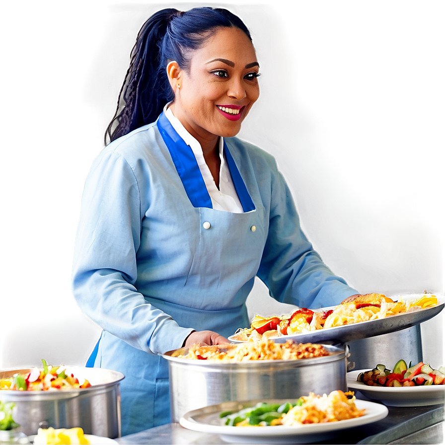 Waitress Serving Food Png 06272024