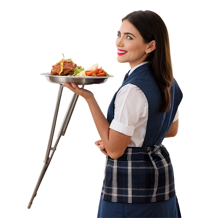 Waitress Serving Food Png Icp88