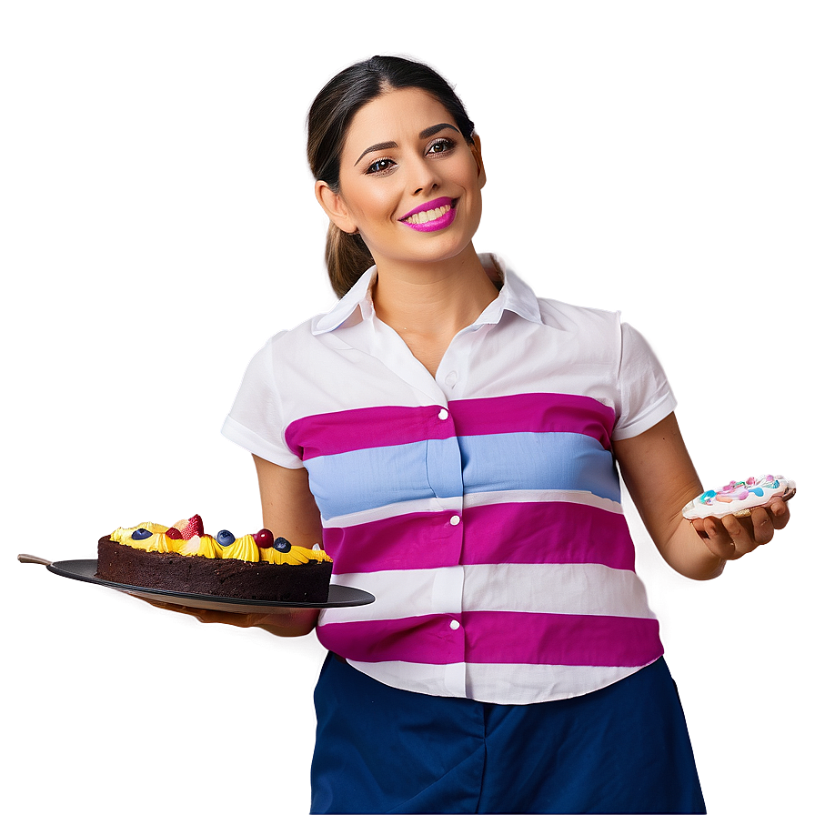 Waitress With Cake Png 06272024