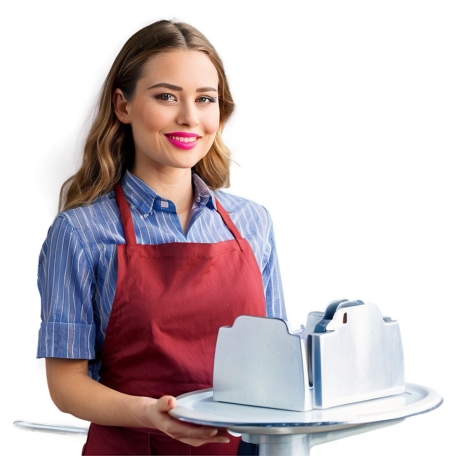 Waitress With Menu Png 06272024