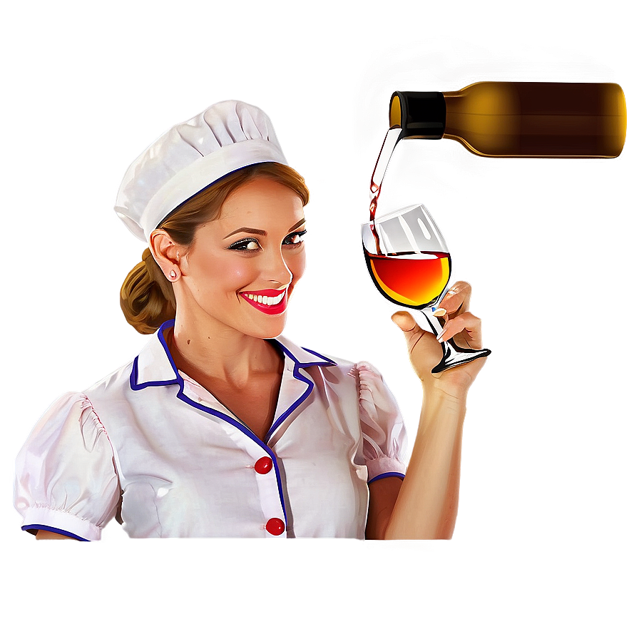 Waitress With Wine Bottle Png Bjr66