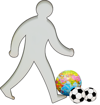 Walking Figure Global Sports Concept