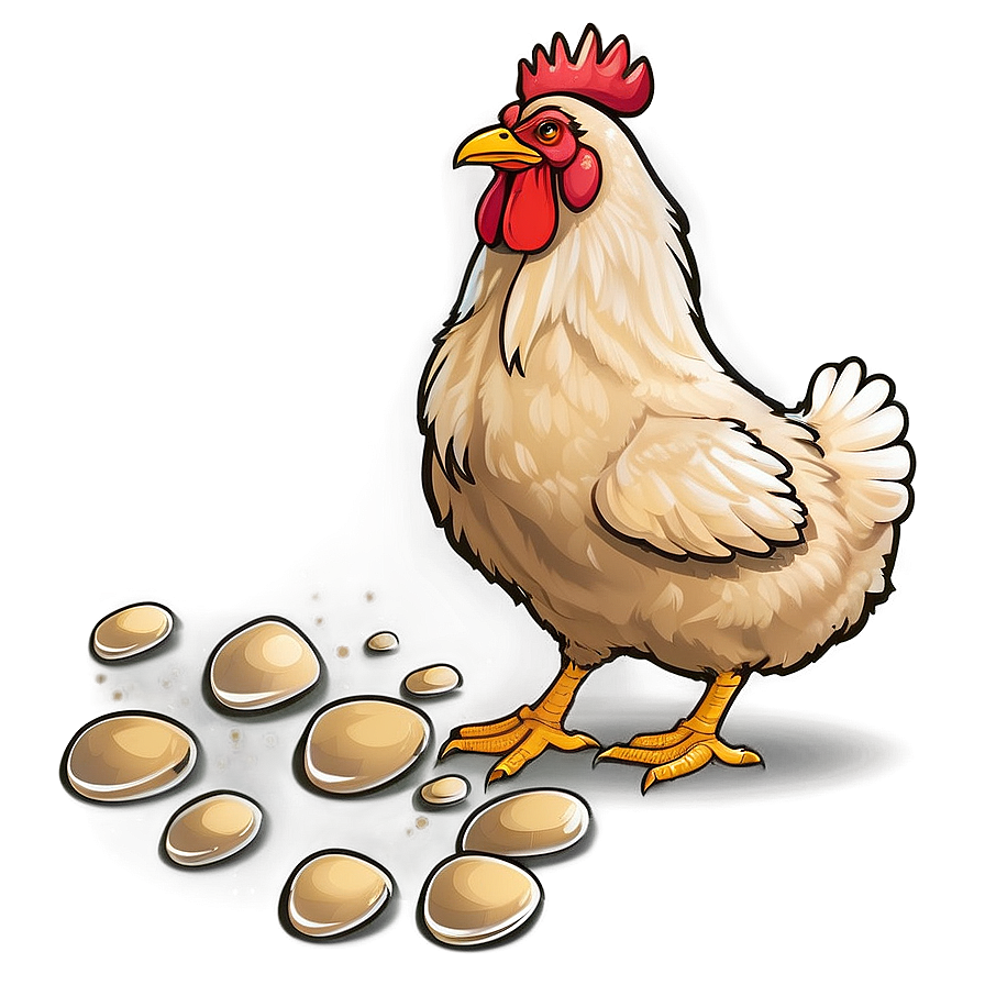 Walking Hen Cartoon Png 06202024