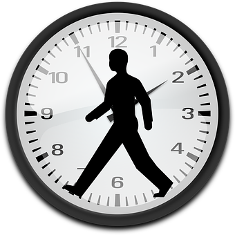 Walking Man Clock Illustration