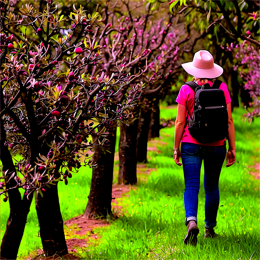 Walking Through An Orchard Png 64