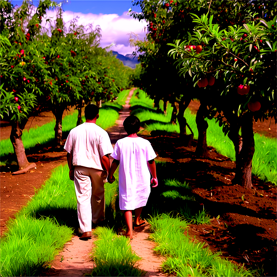 Walking Through An Orchard Png Rqk12