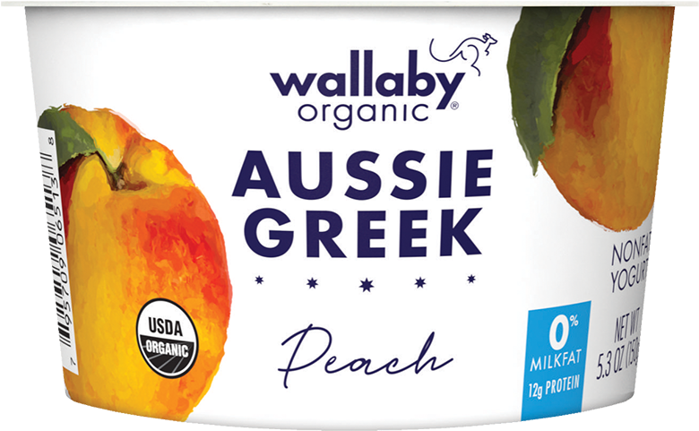 Wallaby Organic Aussie Greek Peach Yogurt