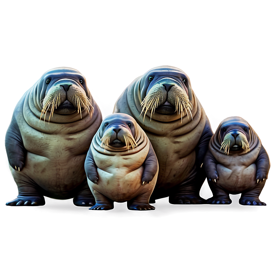 Walrus Family Art Png Hvw8