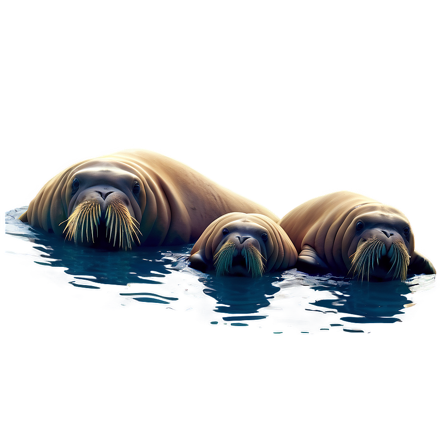 Walrus Family Art Png Oor16