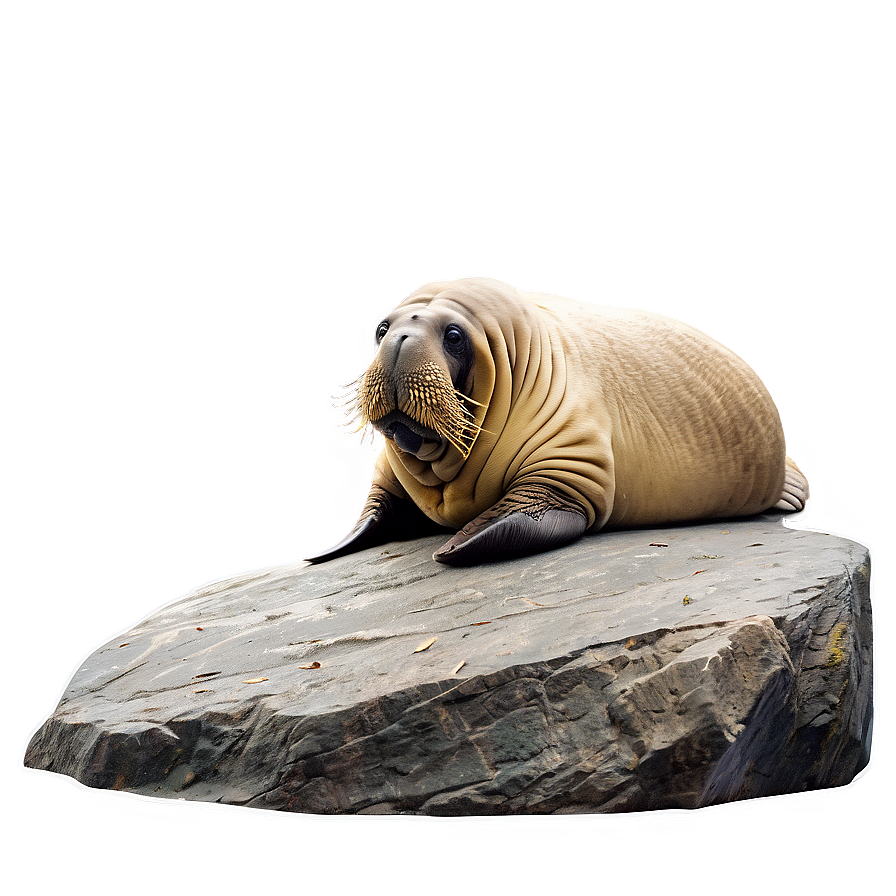 Walrus Resting On Rock Png Aau