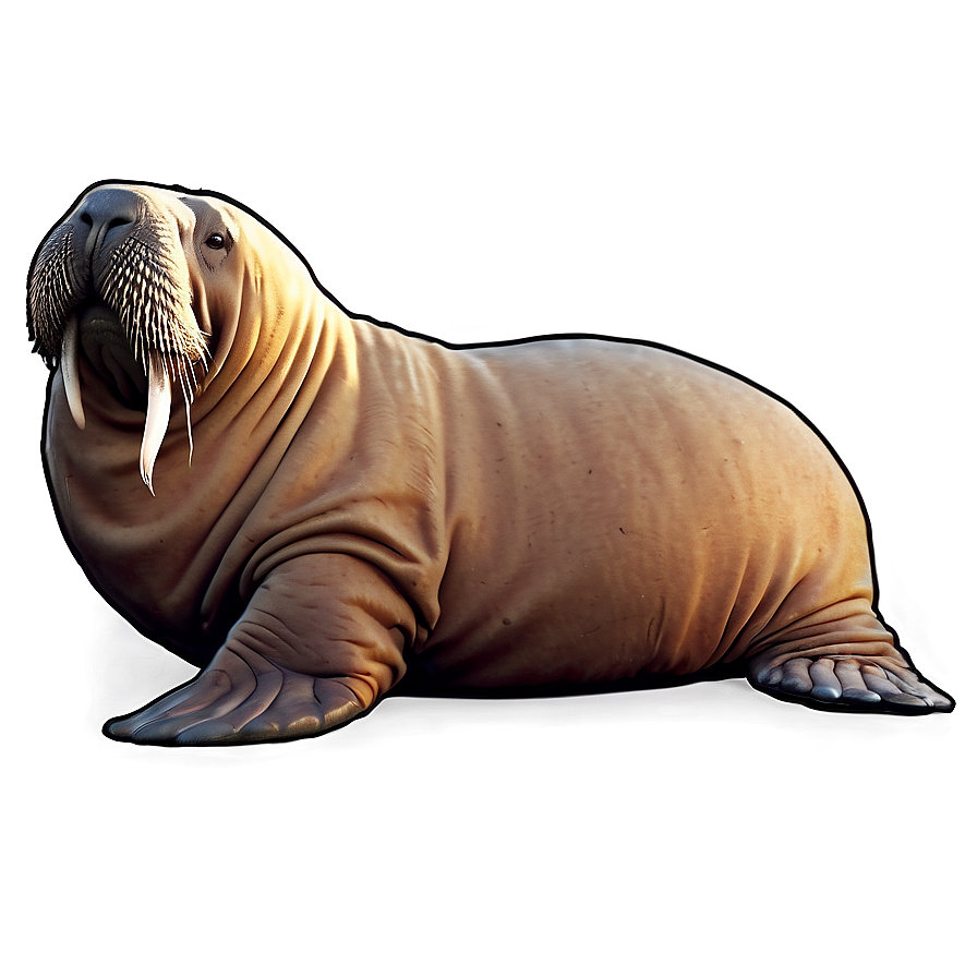 Walrus Sunbathing Illustration Png 27