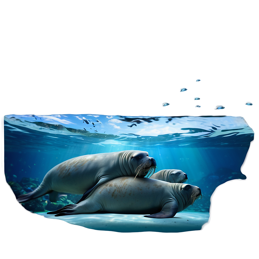 Walrus Underwater Scene Png 98