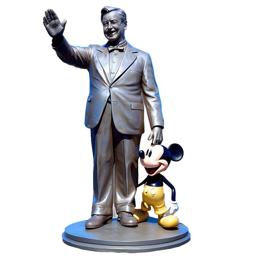 Walt Disney And Mickey Statue Png 06242024