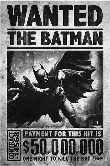 Wanted Poster Batman Reward Offer