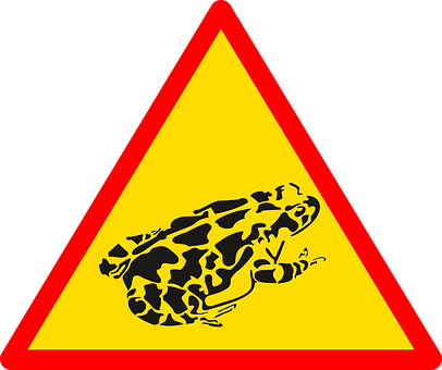 Warning Sign Frog Graphic