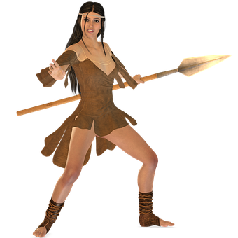 Warrior Woman Posewith Spear