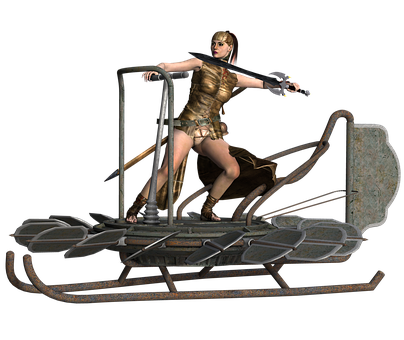 Warrior Womanon Ancient Chariot