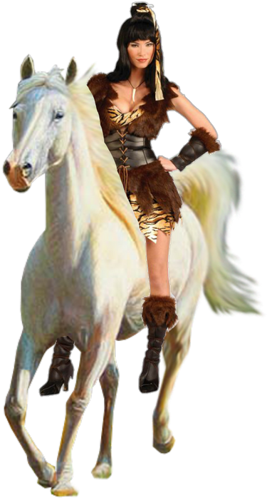 Warrior Womanon White Horse