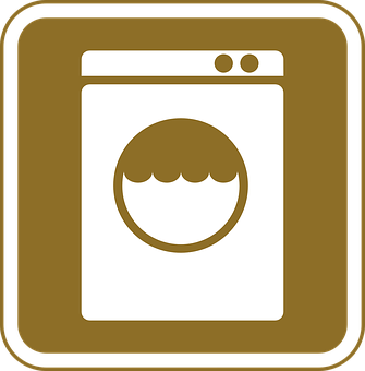 Washing Machine Icon Brown Background