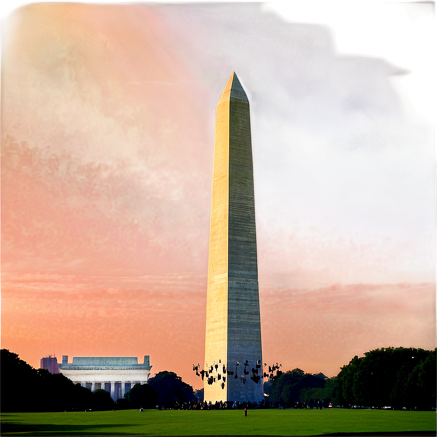 Washington Monument Encircled By Trees Png Bko88