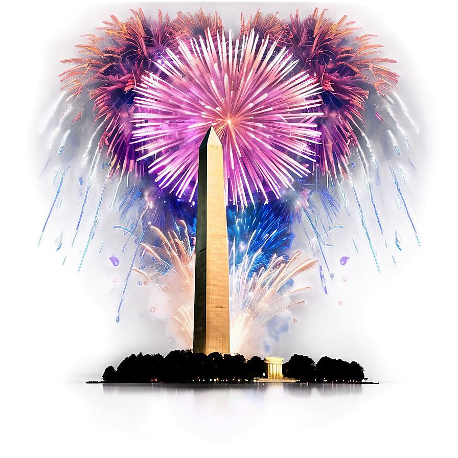 Washington Monument Fireworks Celebration Png Spy25