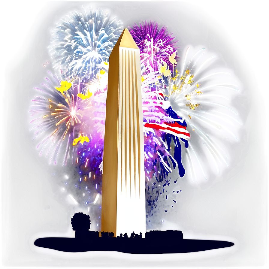 Washington Monument Fireworks Celebration Png Vwh