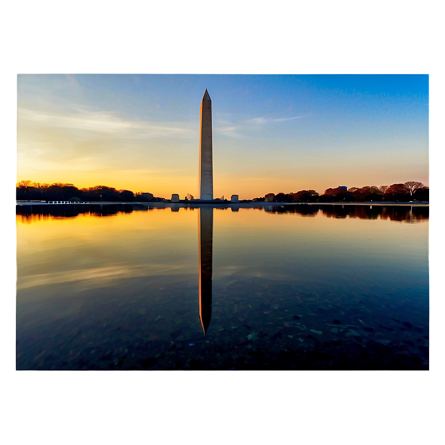 Washington Monument Reflection Pool View Png Mre64