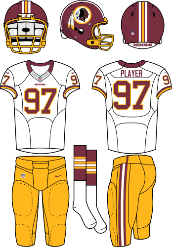 Washington Redskins Football Uniform Illustration