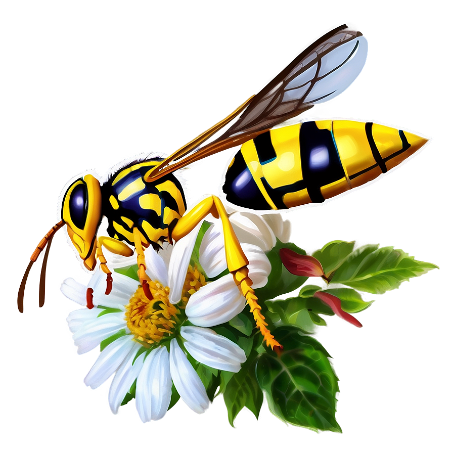 Wasp On Flower Png 52