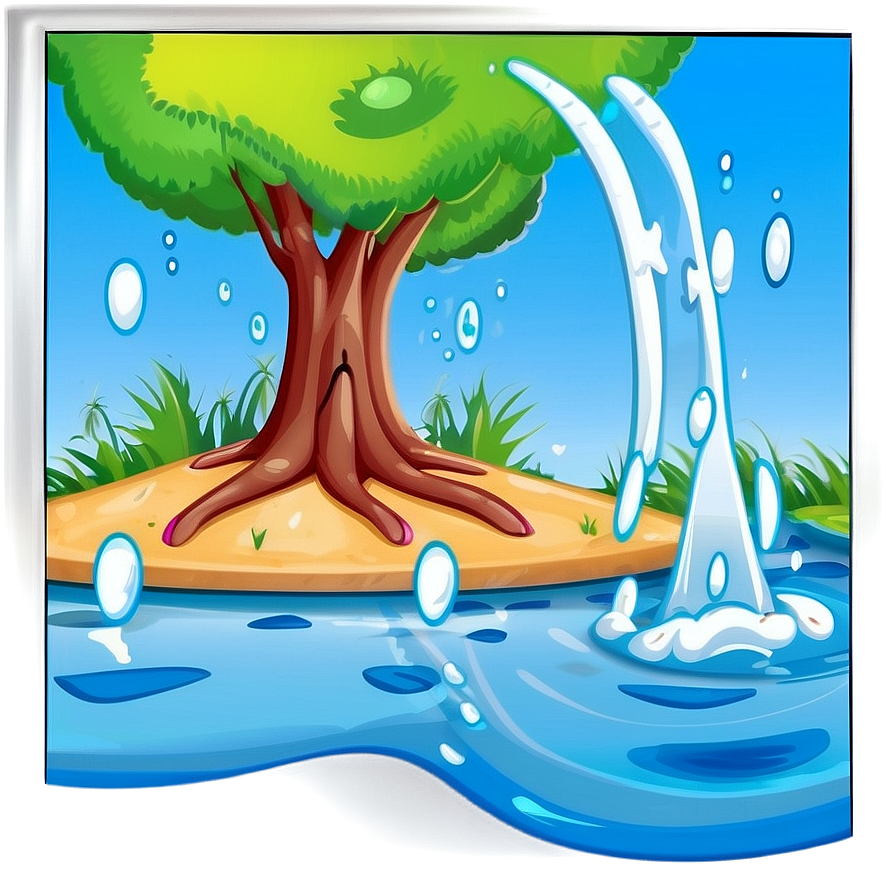 Water Cartoon Scene Png Bmb29