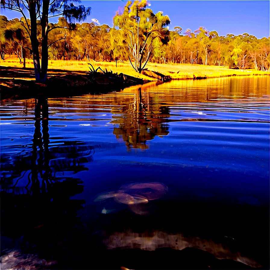 Water Reflections By The Dam Png Skr