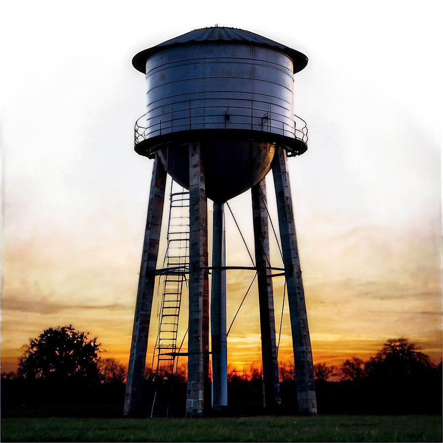 Water Tower At Twilight Png Shw58