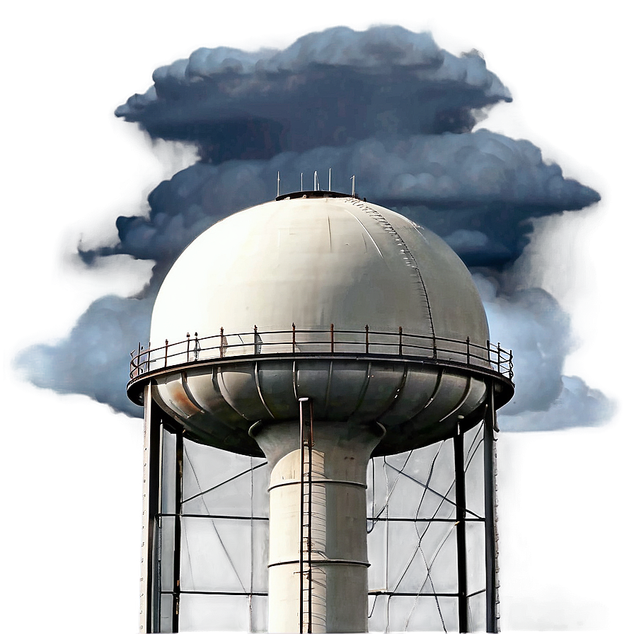 Water Tower Storm Clouds Png 18