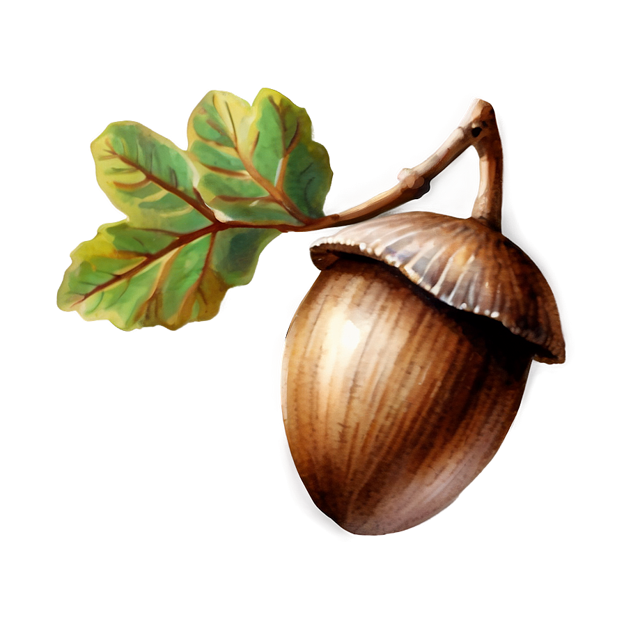 Watercolor Acorn Art Png Hjp56