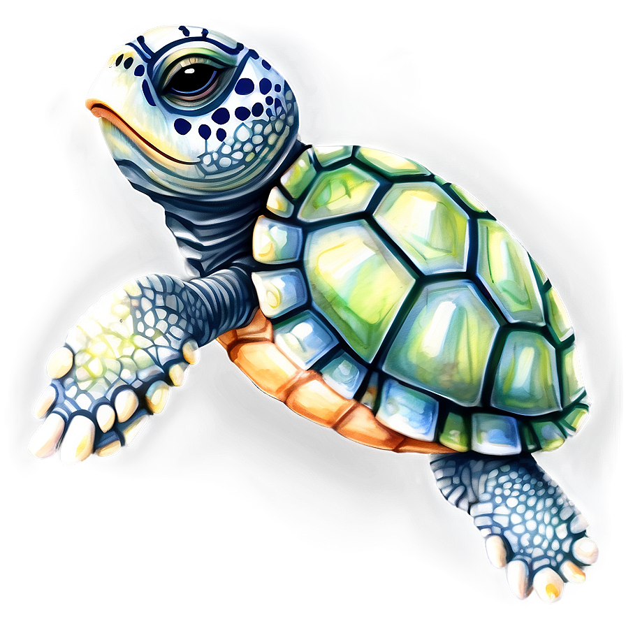 Watercolor Baby Turtle Png 48