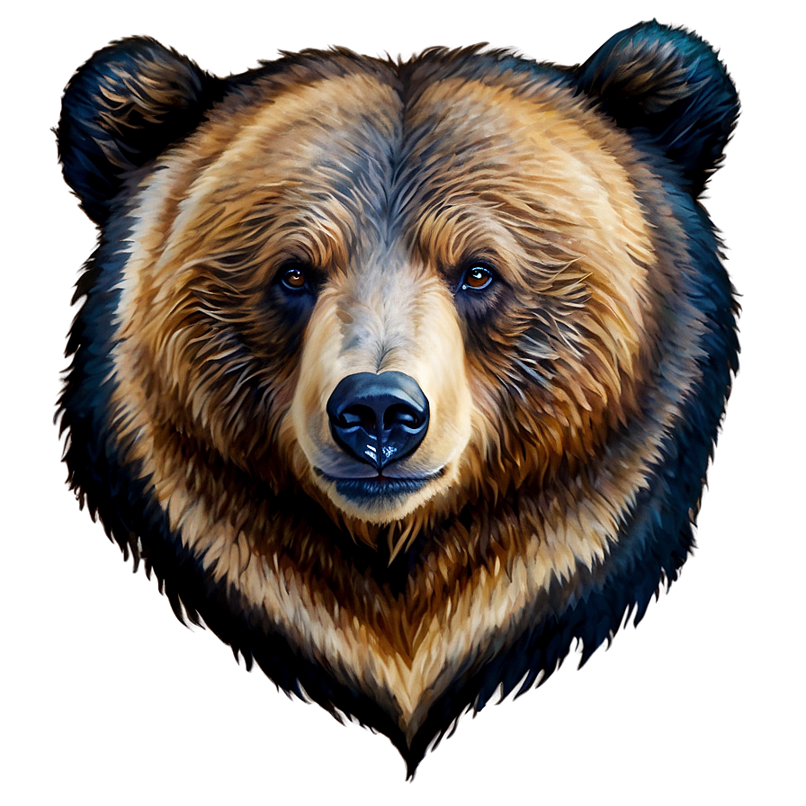 Watercolor Bear Head Png 06292024