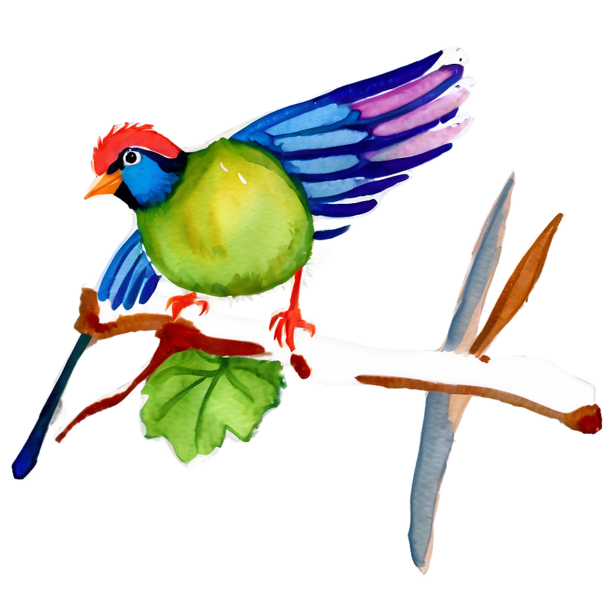 Watercolor Bird Illustration Png 83