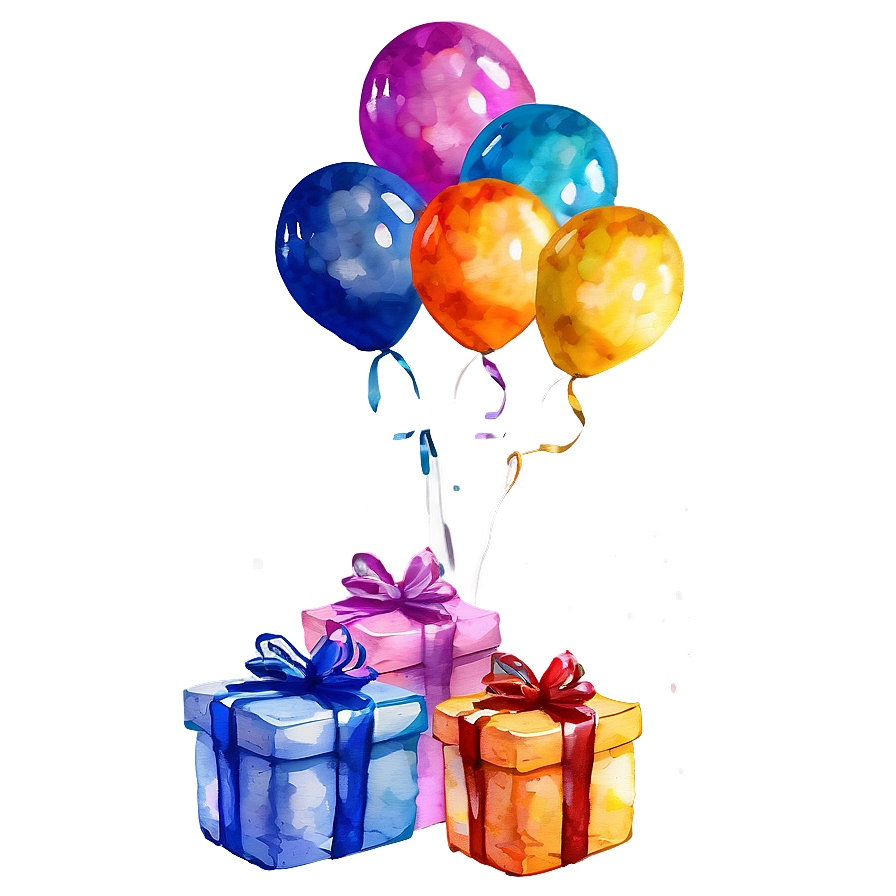 Watercolor Birthday Balloon Png Wct2