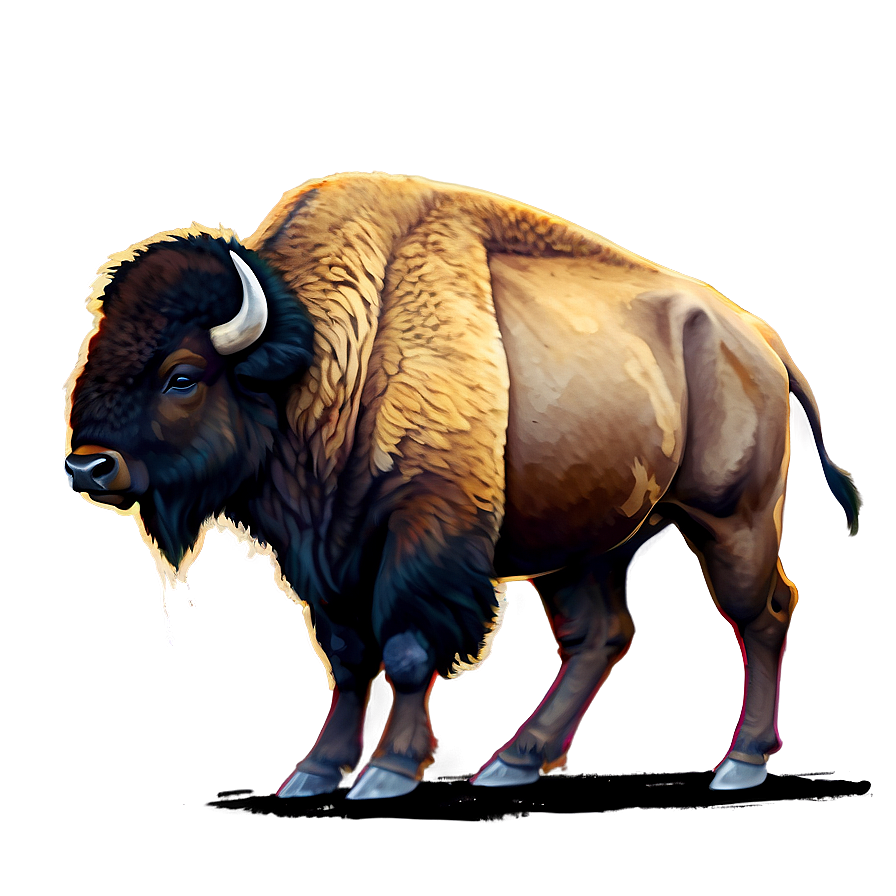 Watercolor Bison Art Png Pcu30