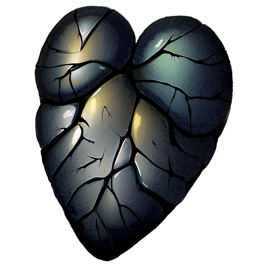 Watercolor Black Broken Heart Png Gaj8