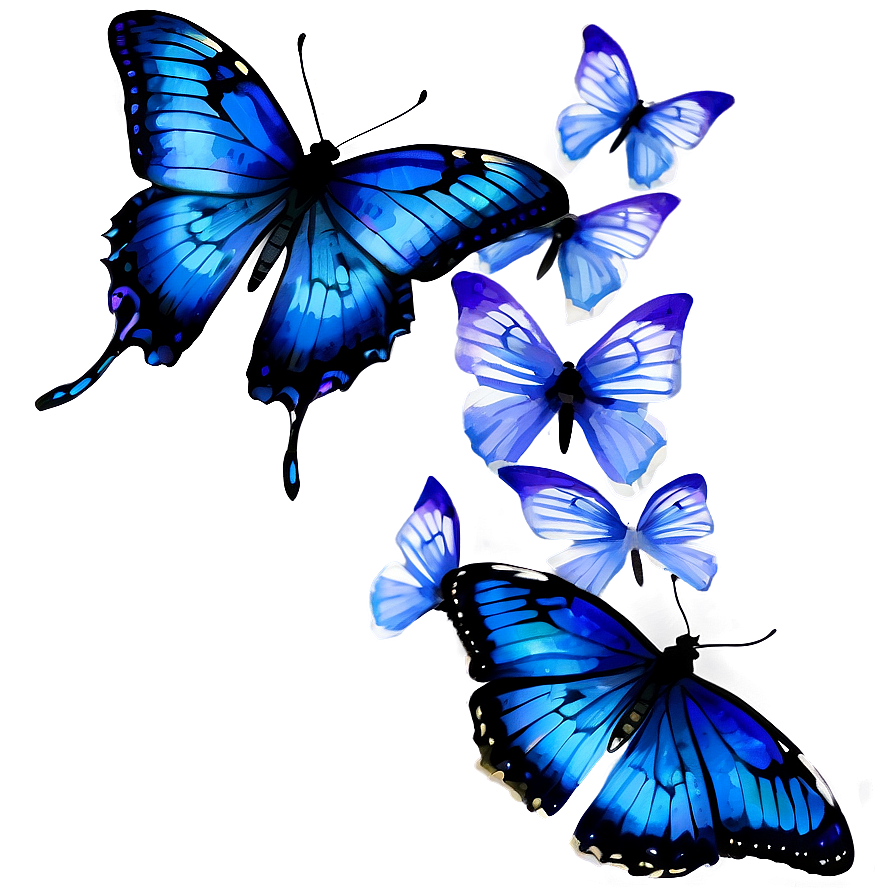 Watercolor Blue Butterfly Png 22