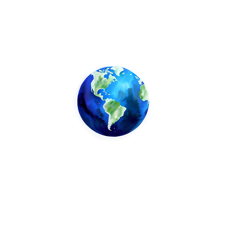 Watercolor Blue Planet Illustration Png Pks