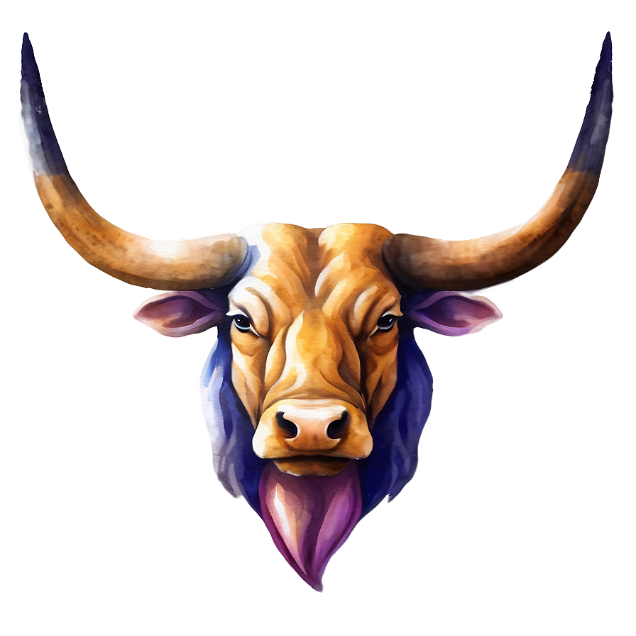 Watercolor Bull Head Png Qqh67