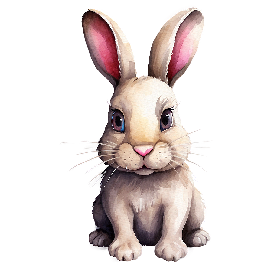 Watercolor Bunny Art Png 05212024