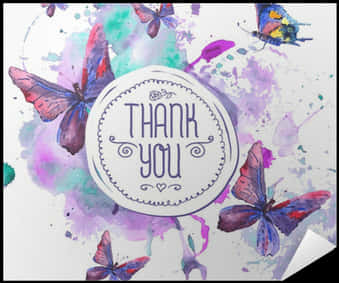 Watercolor Butterflies Thank You Card