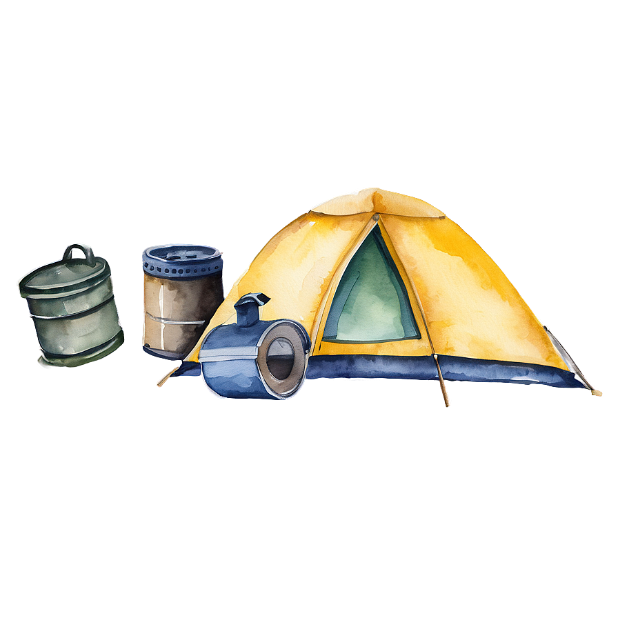 Watercolor Camping Gear Png 05032024