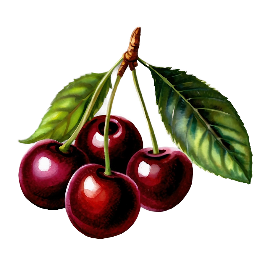 Watercolor Cherries Png 26