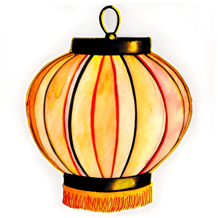 Watercolor Chinese Lantern Png Aec